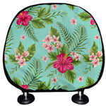 Hibiscus Plumeria Flowers Pattern Print Car Headrest Covers
