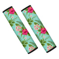 Hibiscus Plumeria Flowers Pattern Print Car Seat Belt Covers