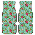 Hibiscus Plumeria Flowers Pattern Print Front and Back Car Floor Mats
