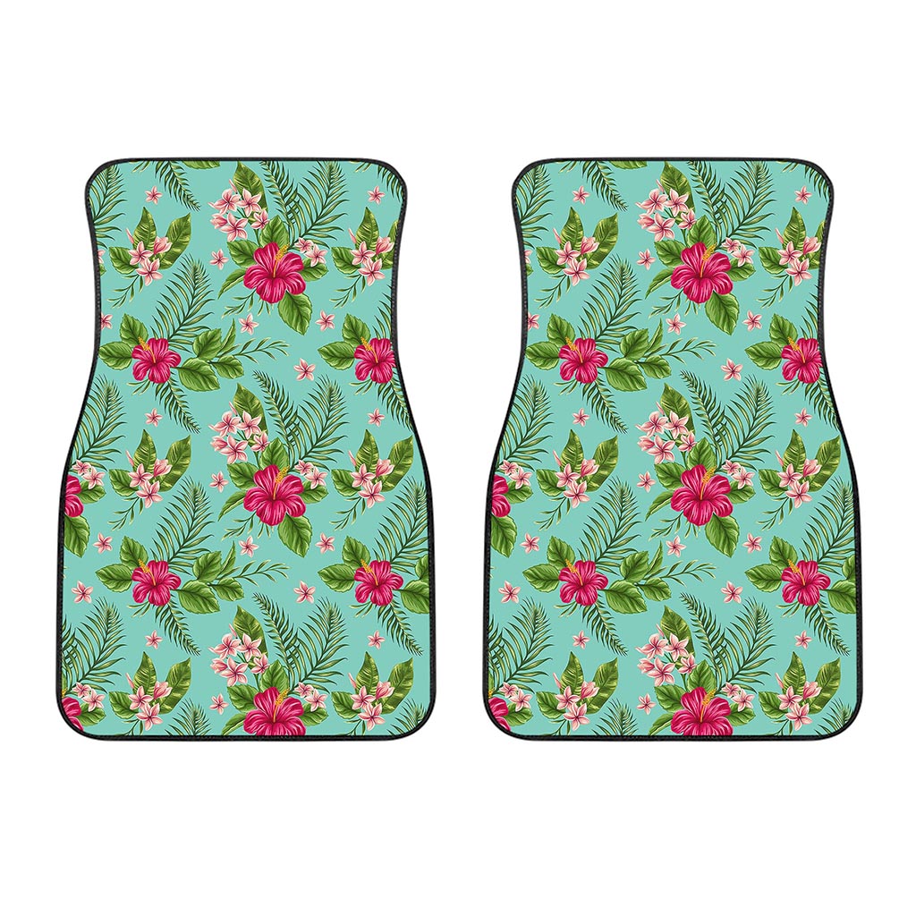 Hibiscus Plumeria Flowers Pattern Print Front Car Floor Mats
