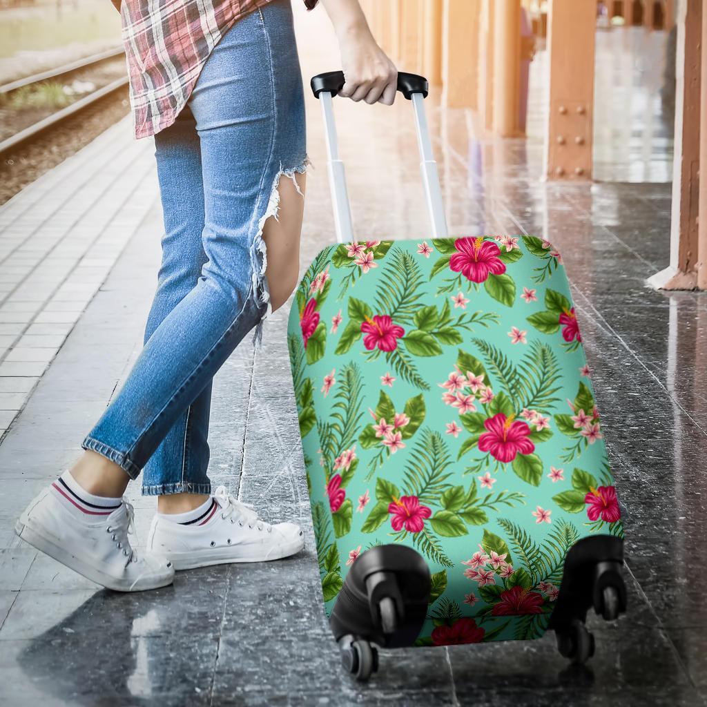 Hibiscus Plumeria Flowers Pattern Print Luggage Cover GearFrost