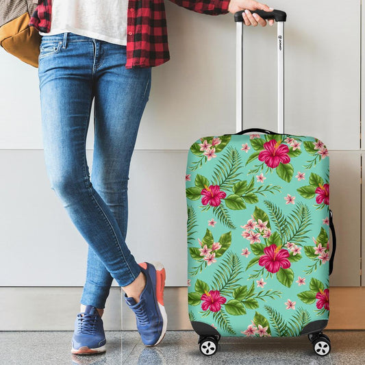 Hibiscus Plumeria Flowers Pattern Print Luggage Cover GearFrost