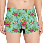 Hibiscus Plumeria Flowers Pattern Print Men's Boxer Briefs