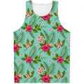 Hibiscus Plumeria Flowers Pattern Print Men's Tank Top