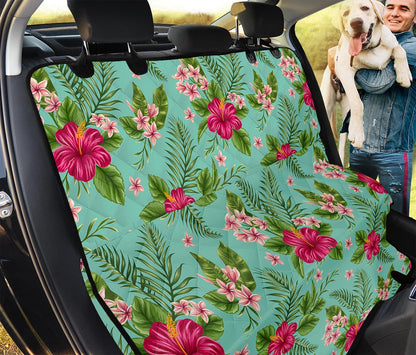 Hibiscus Plumeria Flowers Pattern Print Pet Car Back Seat Cover