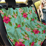 Hibiscus Plumeria Flowers Pattern Print Pet Car Back Seat Cover