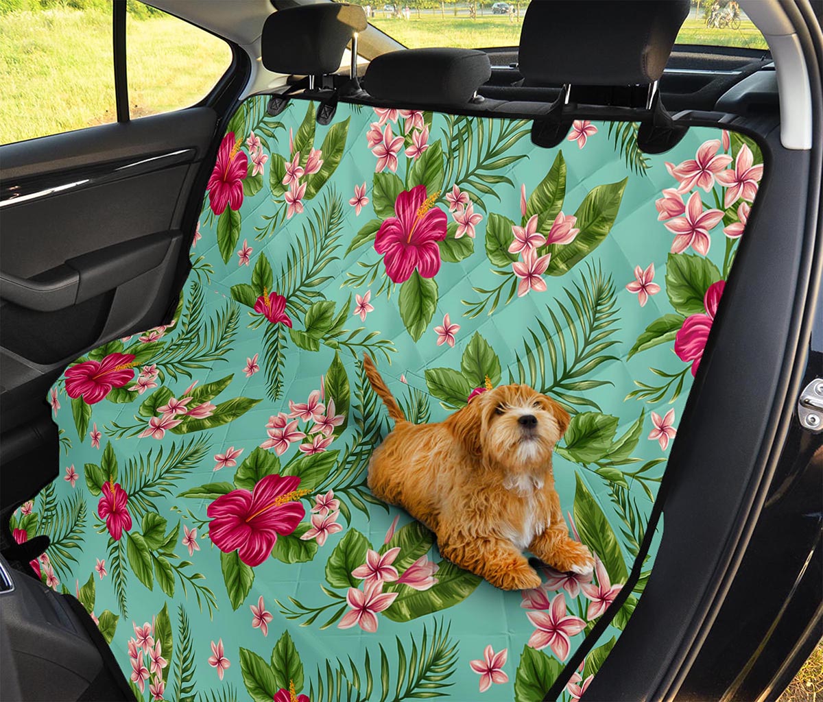 Hibiscus Plumeria Flowers Pattern Print Pet Car Back Seat Cover