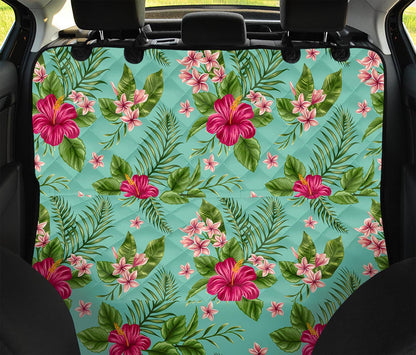 Hibiscus Plumeria Flowers Pattern Print Pet Car Back Seat Cover