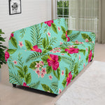 Hibiscus Plumeria Flowers Pattern Print Sofa Cover