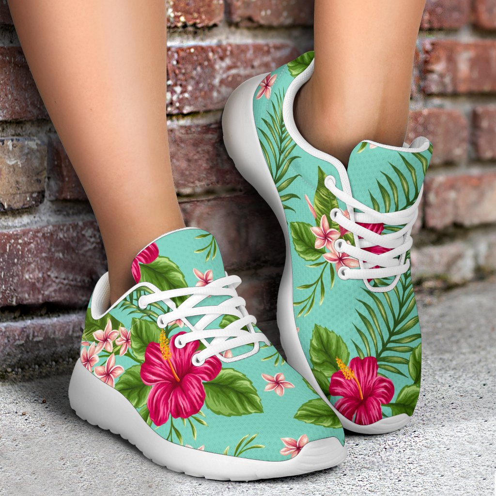 Hibiscus Plumeria Flowers Pattern Print Sport Shoes GearFrost