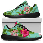 Hibiscus Plumeria Flowers Pattern Print Sport Shoes GearFrost