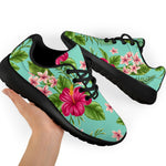 Hibiscus Plumeria Flowers Pattern Print Sport Shoes GearFrost