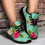 Hibiscus Plumeria Flowers Pattern Print Sport Shoes GearFrost