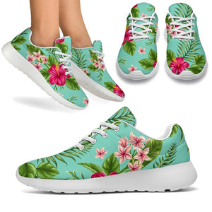 Hibiscus Plumeria Flowers Pattern Print Sport Shoes GearFrost