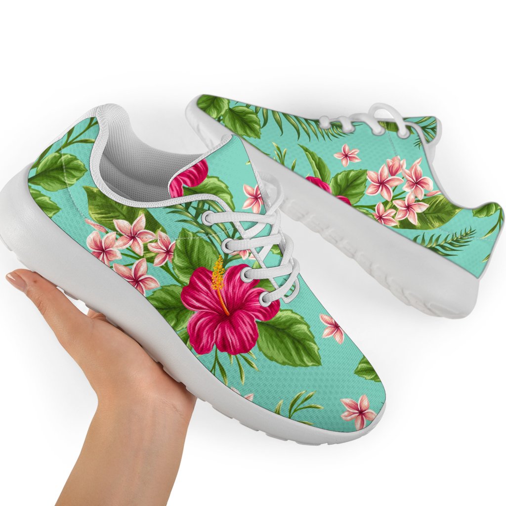 Hibiscus Plumeria Flowers Pattern Print Sport Shoes GearFrost