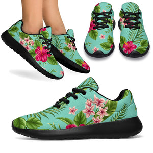 Hibiscus Plumeria Flowers Pattern Print Sport Shoes GearFrost