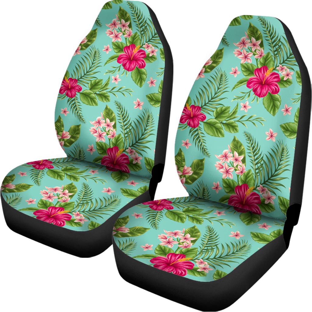 Hibiscus Plumeria Flowers Pattern Print Universal Fit Car Seat Covers