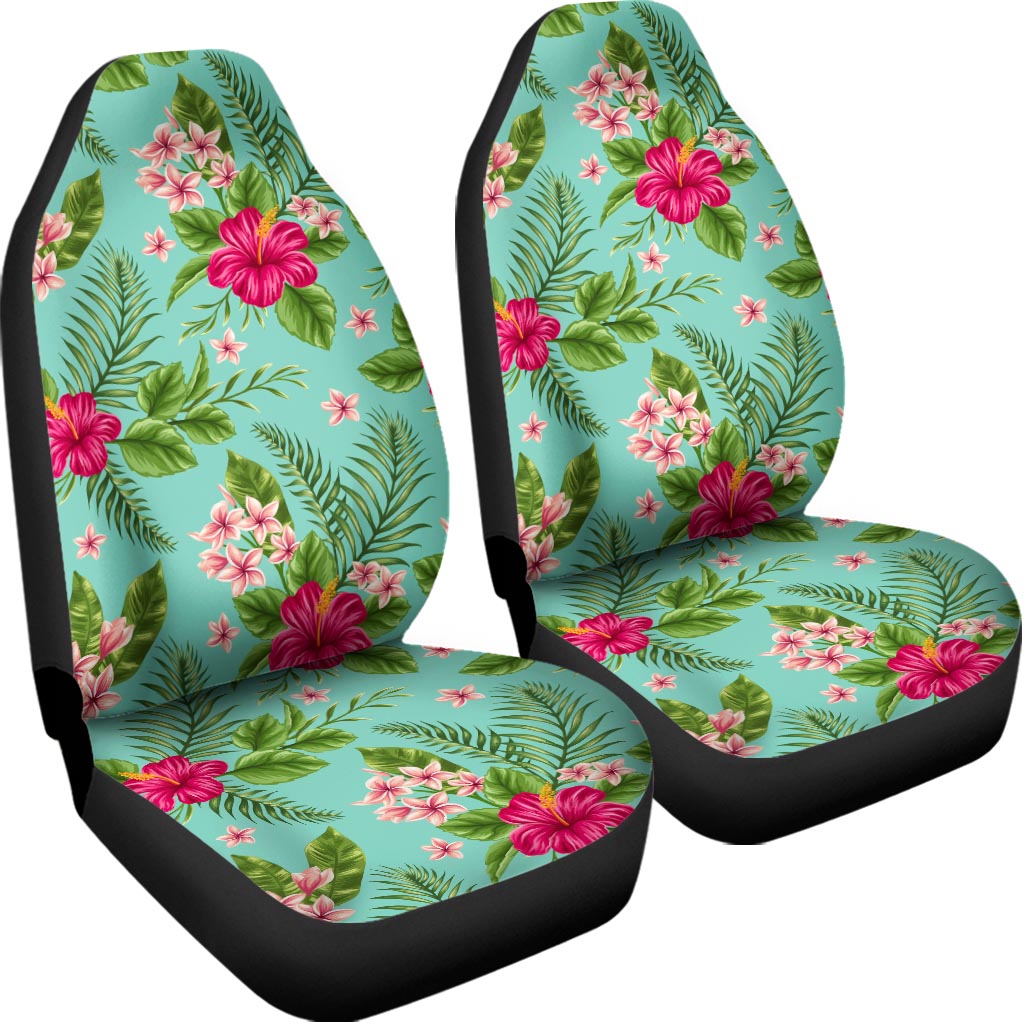 Hibiscus Plumeria Flowers Pattern Print Universal Fit Car Seat Covers