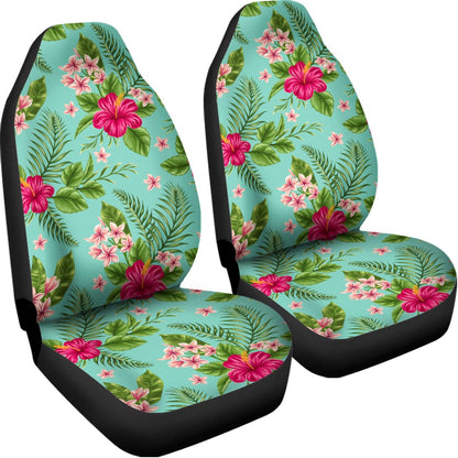 Hibiscus Plumeria Flowers Pattern Print Universal Fit Car Seat Covers