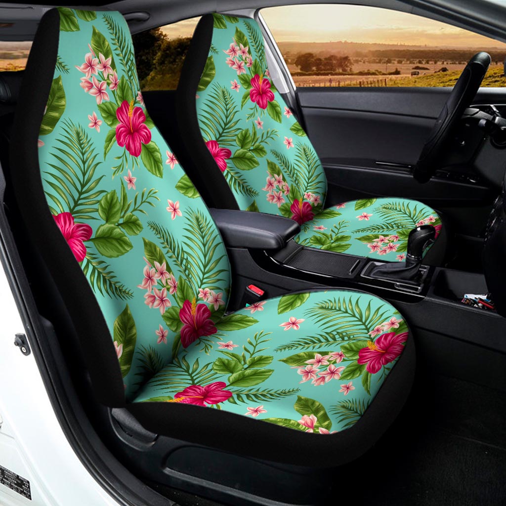 Hibiscus Plumeria Flowers Pattern Print Universal Fit Car Seat Covers