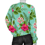 Hibiscus Plumeria Flowers Pattern Print Women's Crewneck Sweatshirt GearFrost