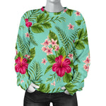 Hibiscus Plumeria Flowers Pattern Print Women's Crewneck Sweatshirt GearFrost