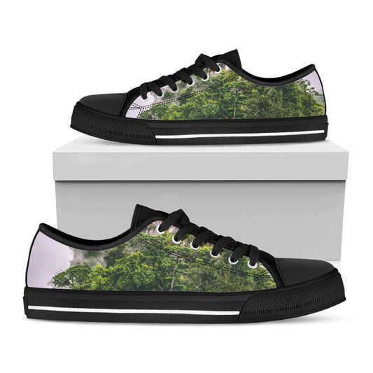 High Mountain Print Black Low Top Shoes