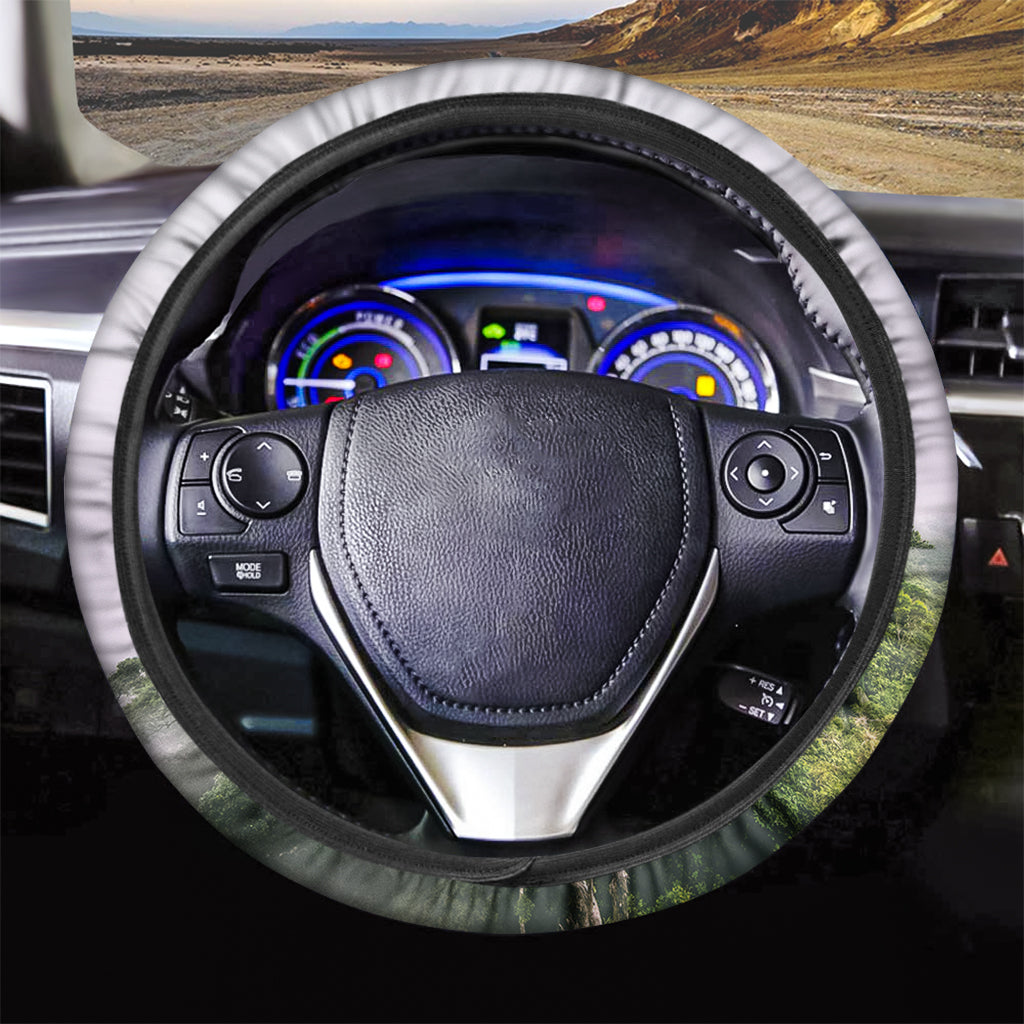 High Mountain Print Car Steering Wheel Cover