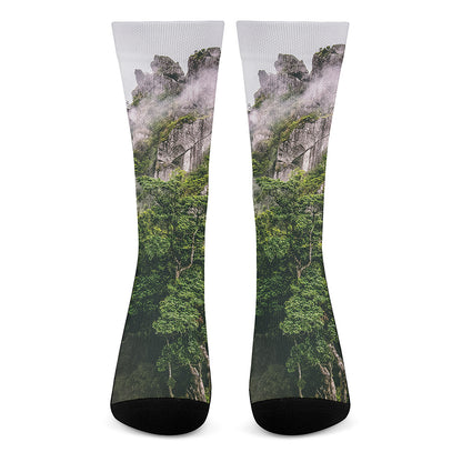 High Mountain Print Crew Socks