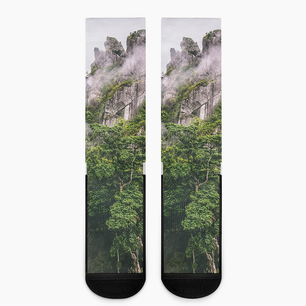 High Mountain Print Crew Socks