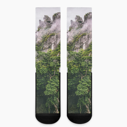 High Mountain Print Crew Socks
