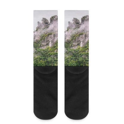 High Mountain Print Crew Socks