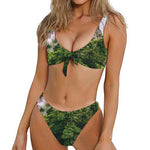 High Mountain Print Front Bow Tie Bikini