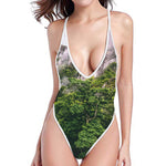 High Mountain Print One Piece High Cut Swimsuit