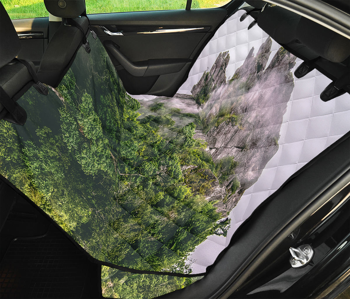 High Mountain Print Pet Car Back Seat Cover