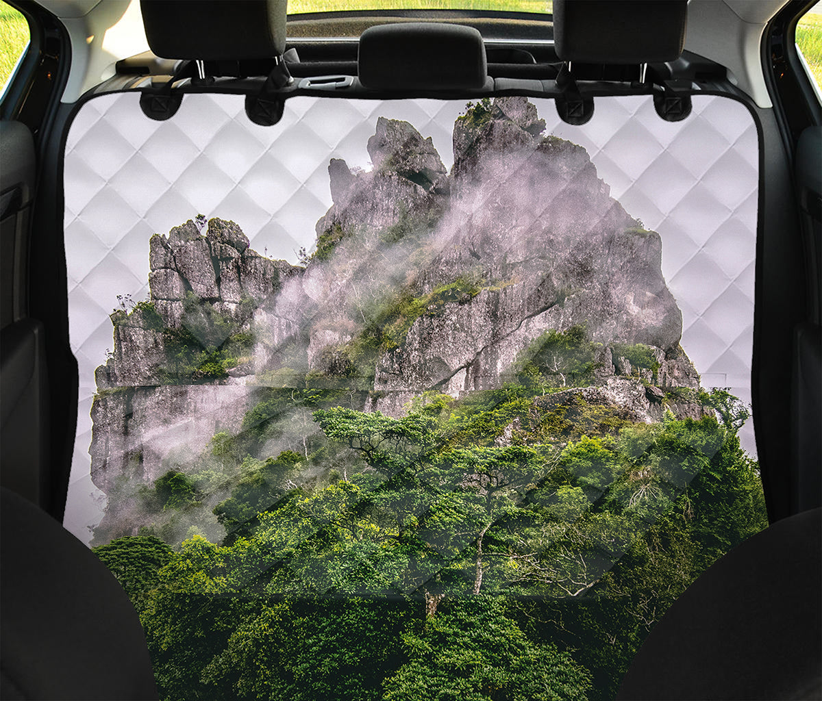 High Mountain Print Pet Car Back Seat Cover