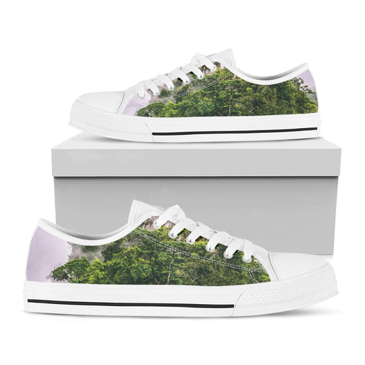 High Mountain Print White Low Top Shoes