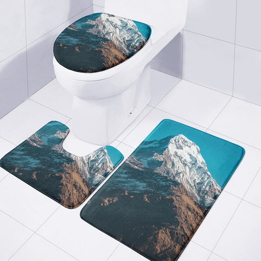 Himalaya Mountain Print 3 Piece Bath Mat Set