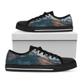 Himalaya Mountain Print Black Low Top Sneakers