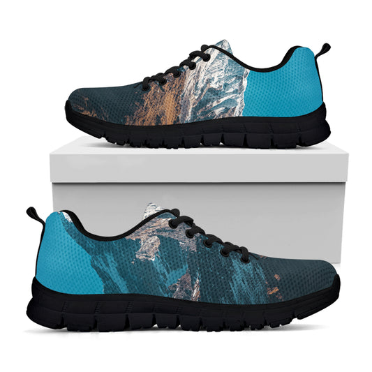 Himalaya Mountain Print Black Sneakers