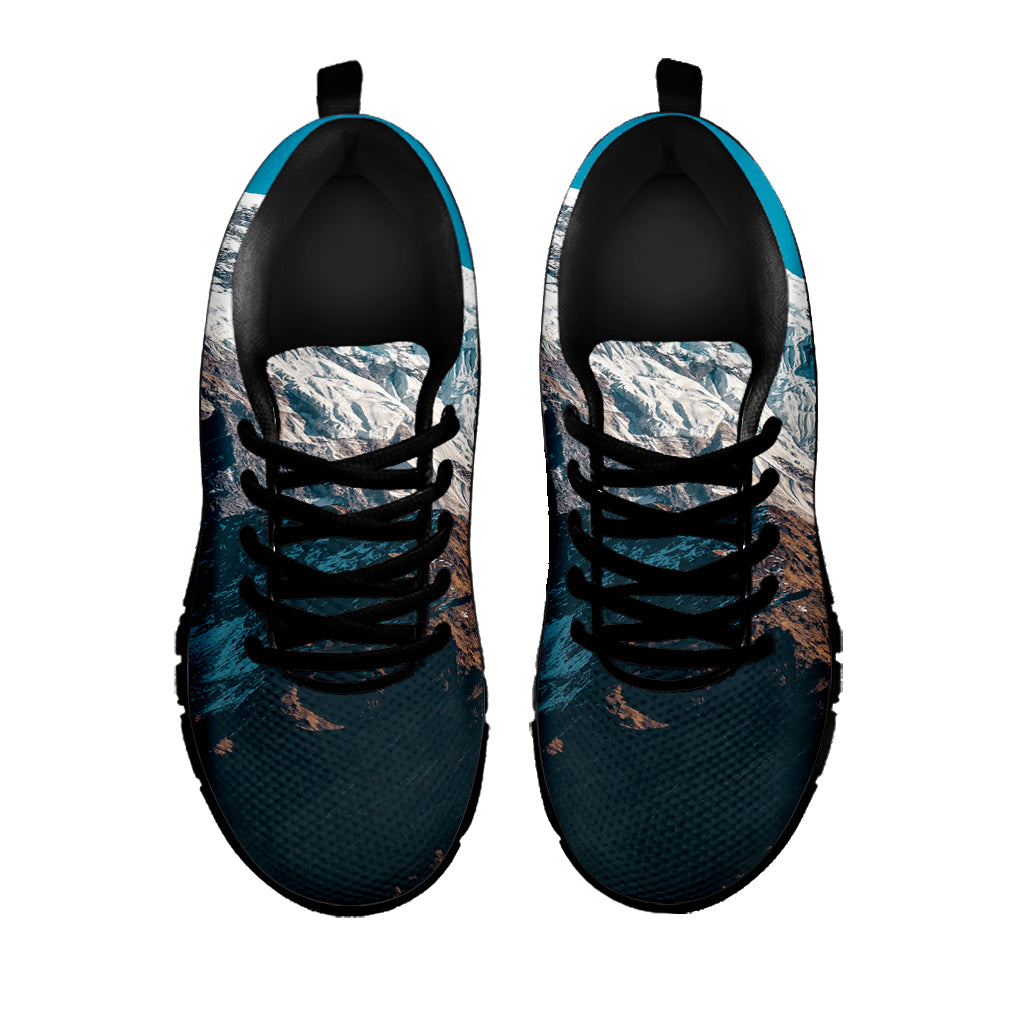 Himalaya Mountain Print Black Sneakers