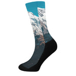 Himalaya Mountain Print Crew Socks