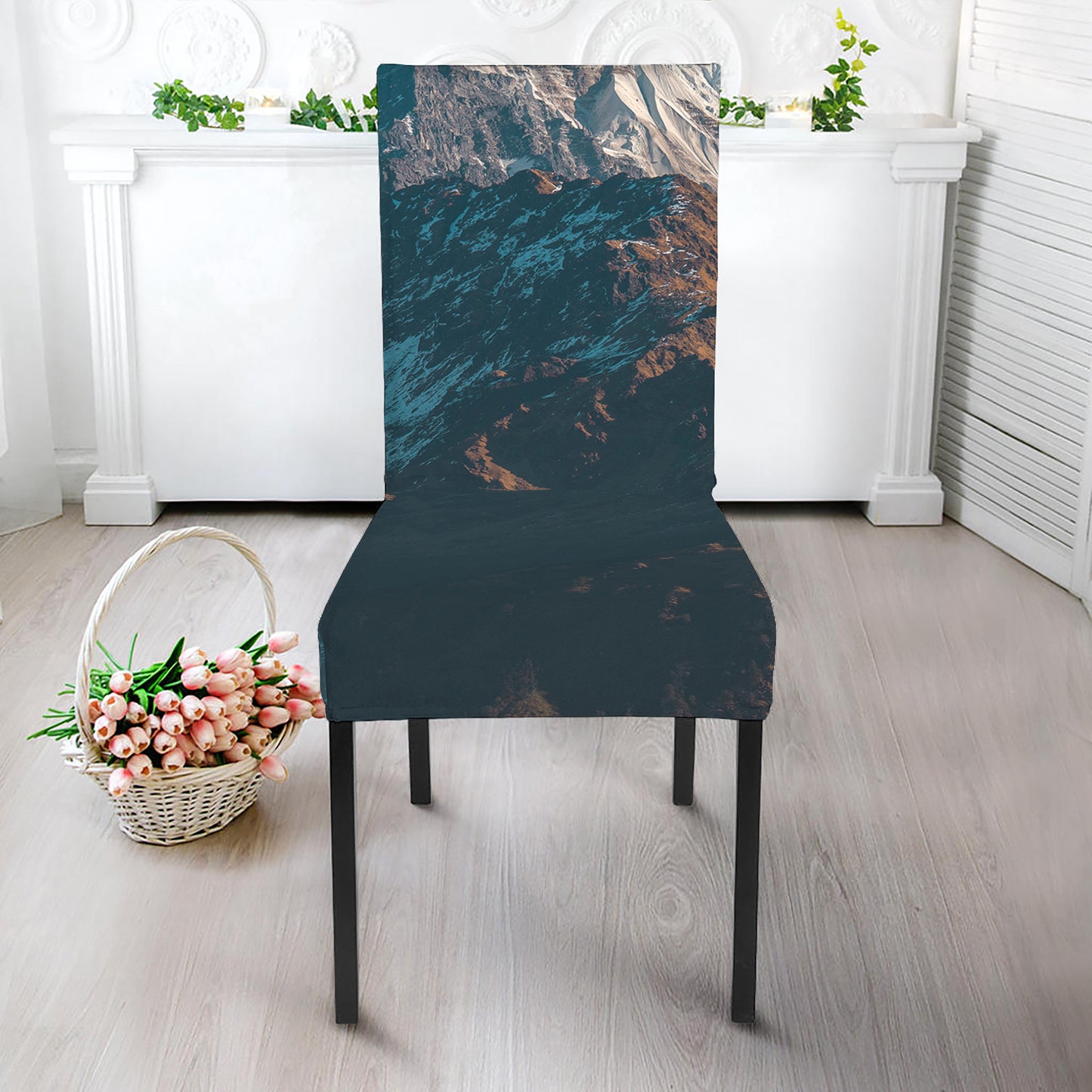 Himalaya Mountain Print Dining Chair Slipcover