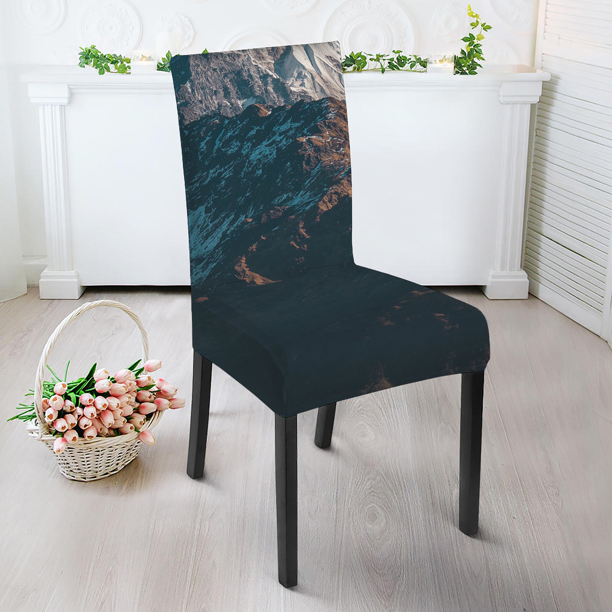 Himalaya Mountain Print Dining Chair Slipcover