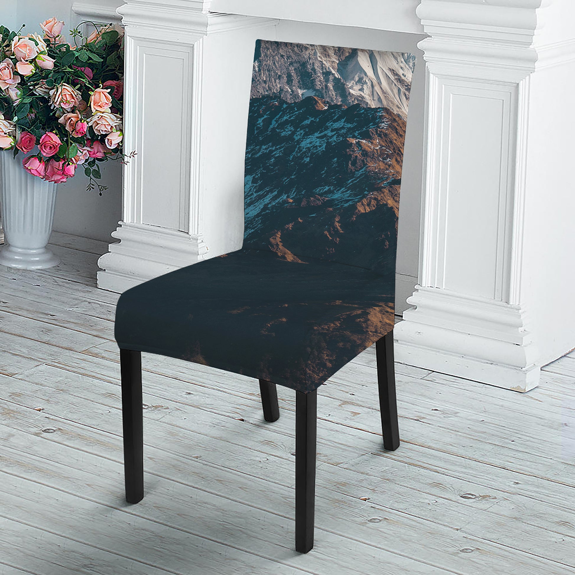 Himalaya Mountain Print Dining Chair Slipcover