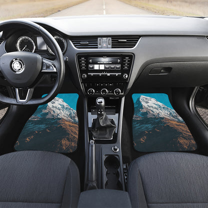 Himalaya Mountain Print Front and Back Car Floor Mats