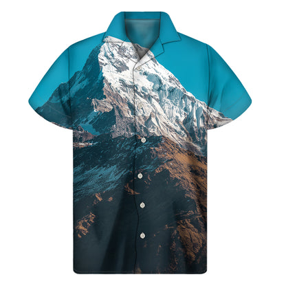 Himalaya Mountain Print Men's Short Sleeve Shirt