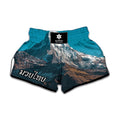 Himalaya Mountain Print Muay Thai Boxing Shorts