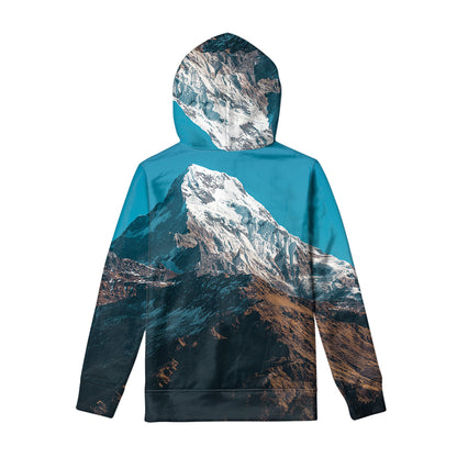 Himalaya Mountain Print Pullover Hoodie