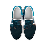 Himalaya Mountain Print White Slip On Shoes